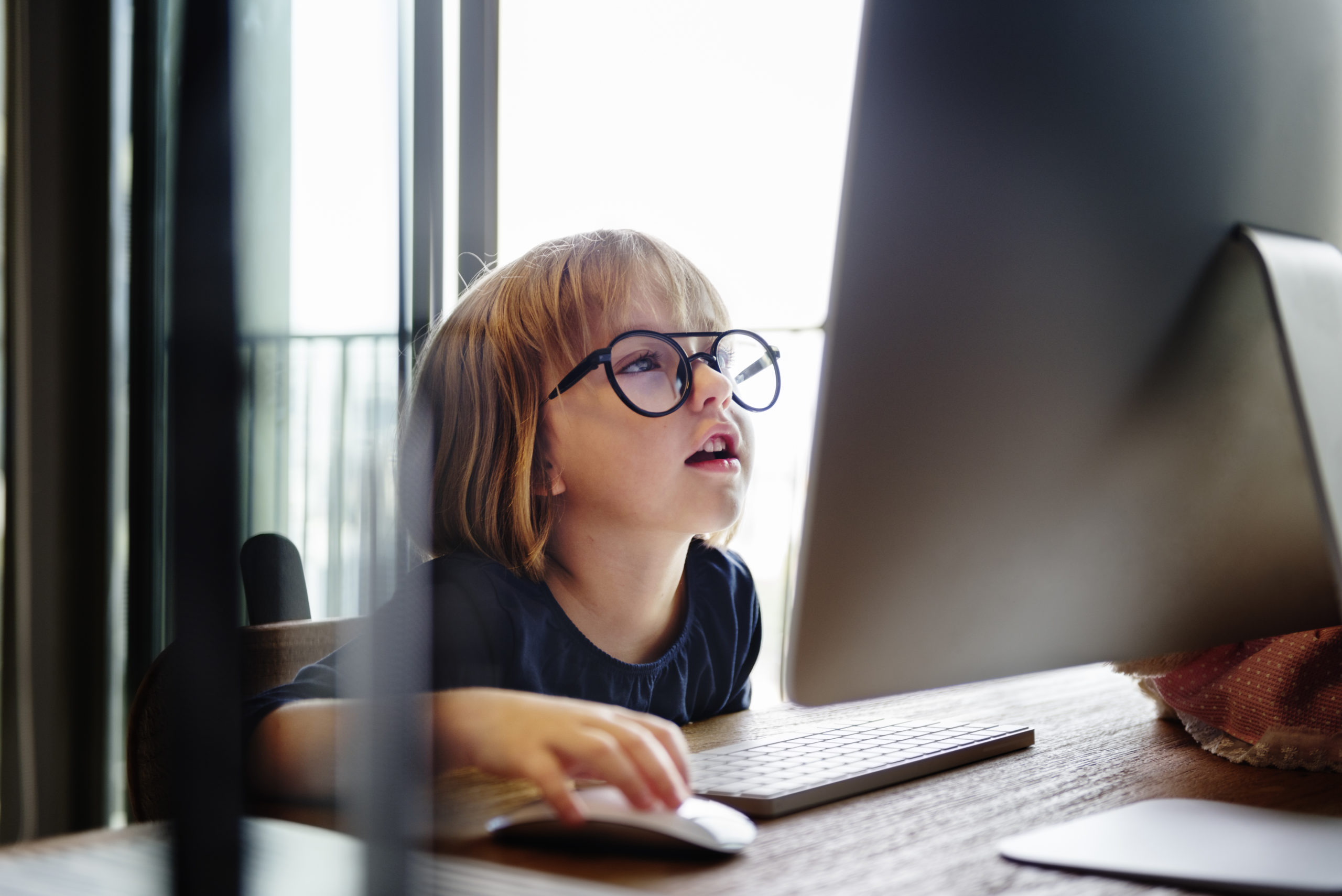 Girl Computer Technology Networknig Connection Online Concept